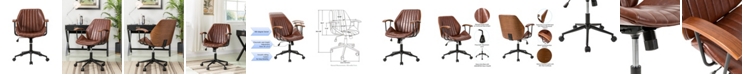 Glitzhome Leatherette Adjustable Swivel Desk Chair/Task Chair